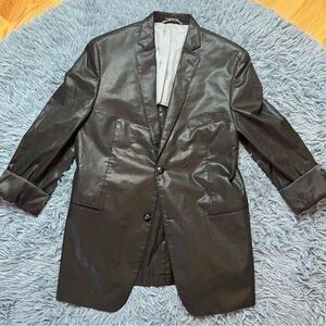 John Varvatos Boys Black Coated Cotton Blazer Size 20 R